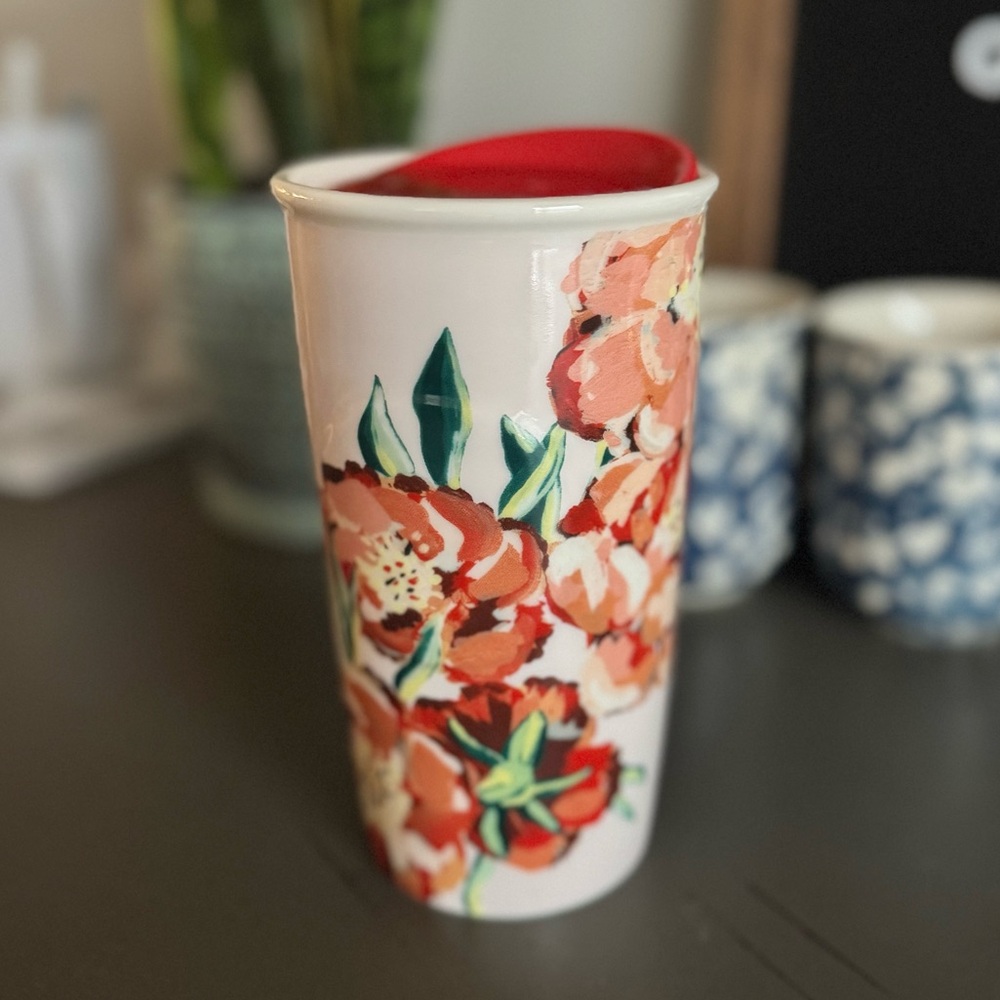 Starbucks Floral Ceramic Tumbler
